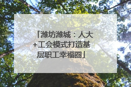 潍坊潍城：人大+工会模式打造基层职工幸福圈