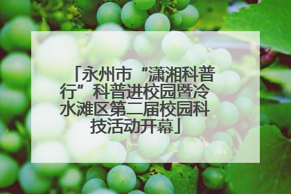 永州市“潇湘科普行”科普进校园暨冷水滩区第二届校园科技活动开幕