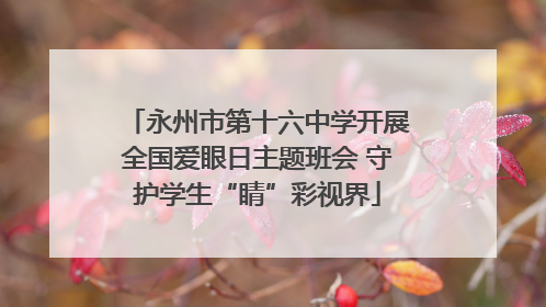 永州市第十六中学开展全国爱眼日主题班会 守护学生“睛”彩视界