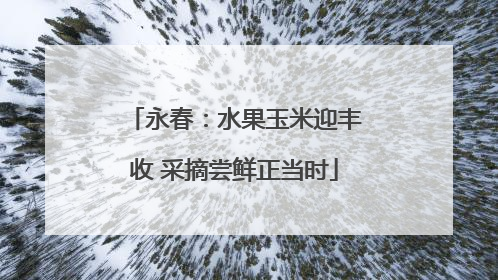永春：水果玉米迎丰收 采摘尝鲜正当时