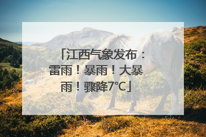 江西气象发布：雷雨！暴雨！大暴雨！骤降7℃