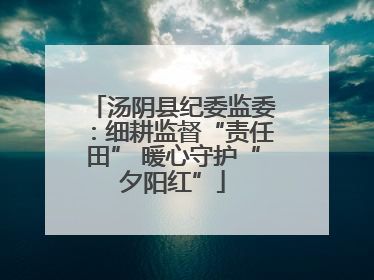 汤阴县纪委监委：细耕监督“责任田” 暖心守护“夕阳红”