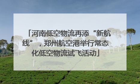 河南低空物流再添“新航线”，郑州航空港举行常态化低空物流试飞活动