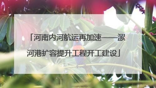 河南内河航运再加速——漯河港扩容提升工程开工建设