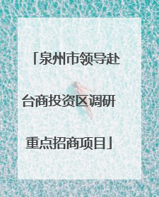 泉州市领导赴台商投资区调研重点招商项目