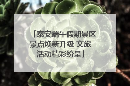 泰安端午假期景区景点焕新升级 文旅活动精彩纷呈