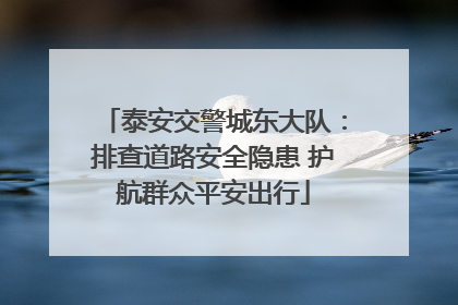 泰安交警城东大队：排查道路安全隐患 护航群众平安出行