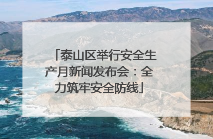 泰山区举行安全生产月新闻发布会：全力筑牢安全防线