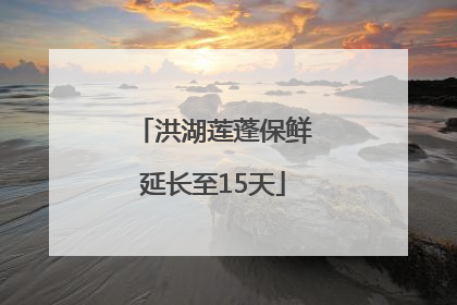 洪湖莲蓬保鲜延长至15天