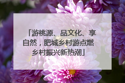 游桃源、品文化、享自然，肥城乡村游点燃乡村振兴新热潮