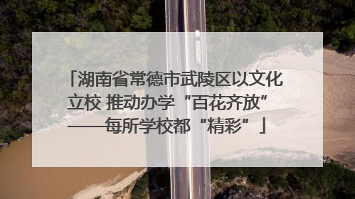 湖南省常德市武陵区以文化立校 推动办学“百花齐放”——每所学校都“精彩”