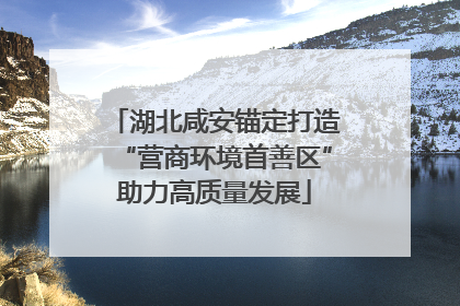 湖北咸安锚定打造“营商环境首善区”助力高质量发展