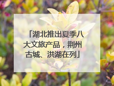 湖北推出夏季八大文旅产品，荆州古城、洪湖在列