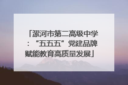 漯河市第二高级中学：“五五五”党建品牌赋能教育高质量发展