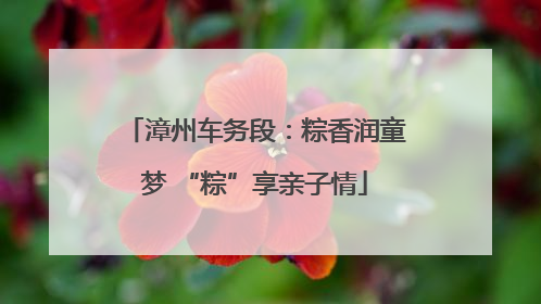 漳州车务段：粽香润童梦 “粽”享亲子情
