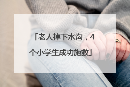老人掉下水沟，4个小学生成功施救