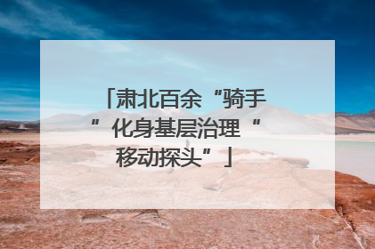 肃北百余“骑手”化身基层治理“移动探头”