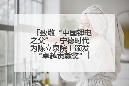 致敬“中国锂电之父”，宁德时代为陈立泉院士颁发“卓越贡献奖”