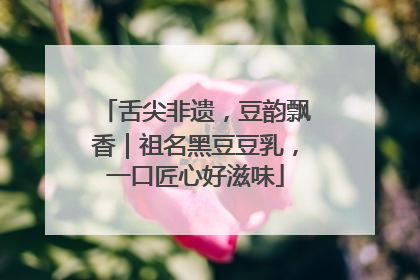 舌尖非遗，豆韵飘香｜祖名黑豆豆乳，一口匠心好滋味