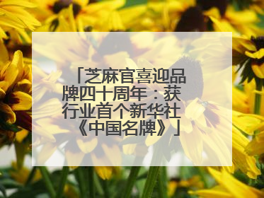 芝麻官喜迎品牌四十周年：获行业首个新华社《中国名牌》