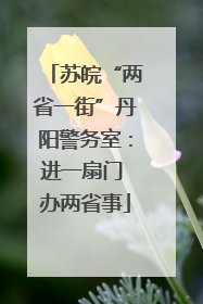 苏皖“两省一街”丹阳警务室：进一扇门 办两省事