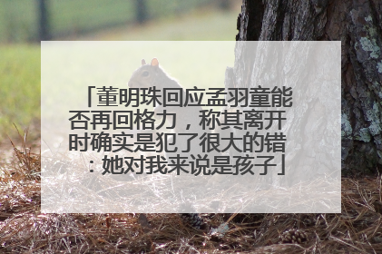 董明珠回应孟羽童能否再回格力，称其离开时确实是犯了很大的错：她对我来说是孩子