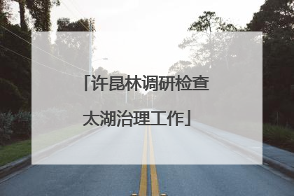 许昆林调研检查太湖治理工作