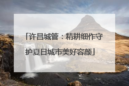 许昌城管：精耕细作守护夏日城市美好容颜