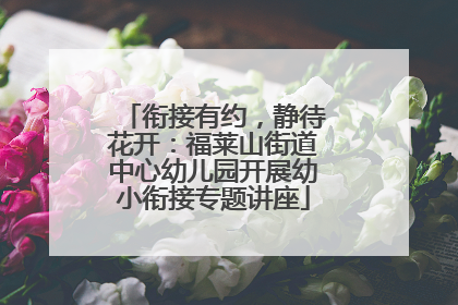 衔接有约，静待花开：福莱山街道中心幼儿园开展幼小衔接专题讲座