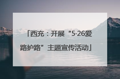 西充：开展“5·26爱路护路”主题宣传活动