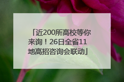 近200所高校等你来询！26日全省11地高招咨询会联动