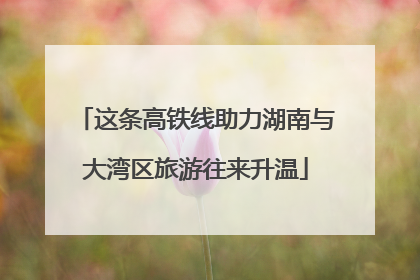 这条高铁线助力湖南与大湾区旅游往来升温