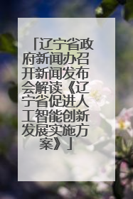 辽宁省政府新闻办召开新闻发布会解读《辽宁省促进人工智能创新发展实施方案》
