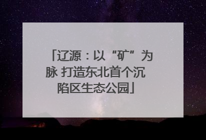 辽源：以“矿”为脉 打造东北首个沉陷区生态公园