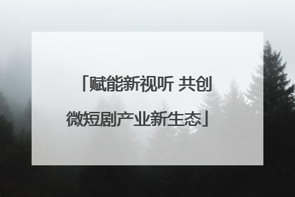 赋能新视听 共创微短剧产业新生态