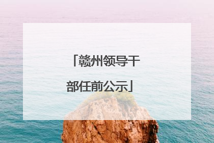 赣州领导干部任前公示