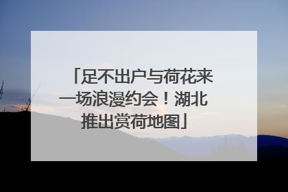 足不出户与荷花来一场浪漫约会！湖北推出赏荷地图