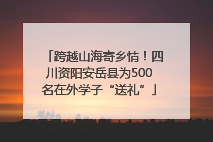 跨越山海寄乡情！四川资阳安岳县为500名在外学子“送礼”