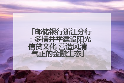 邮储银行浙江分行：多措并举建设阳光信贷文化 营造风清气正的金融生态