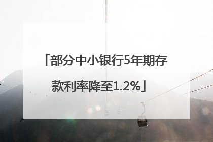 部分中小银行5年期存款利率降至1.2%
