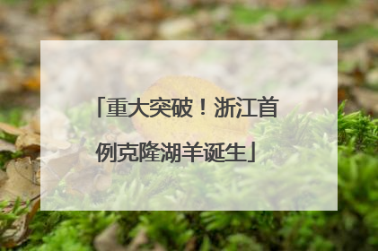 重大突破！浙江首例克隆湖羊诞生