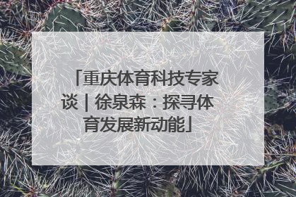 重庆体育科技专家谈｜徐泉森：探寻体育发展新动能