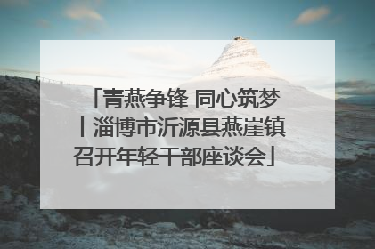 青燕争锋 同心筑梦丨淄博市沂源县燕崖镇召开年轻干部座谈会