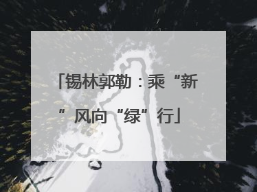 锡林郭勒：乘“新”风向“绿”行