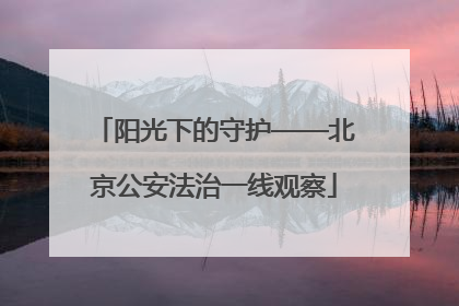阳光下的守护——北京公安法治一线观察