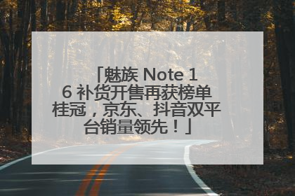 魅族 Note 16 补货开售再获榜单桂冠，京东、抖音双平台销量领先！