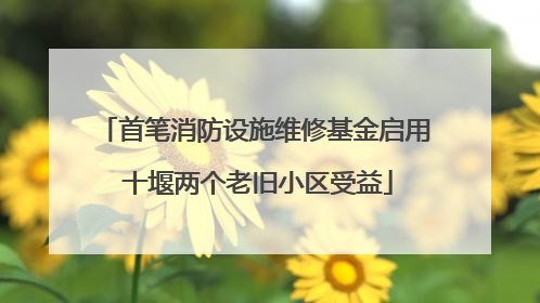首笔消防设施维修基金启用 十堰两个老旧小区受益