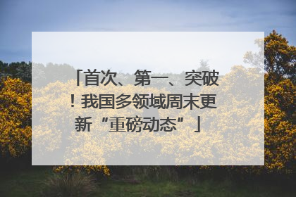 首次、第一、突破！我国多领域周末更新“重磅动态”