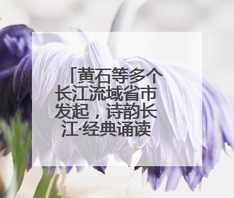 黄石等多个长江流域省市发起，诗韵长江·经典诵读活动启动