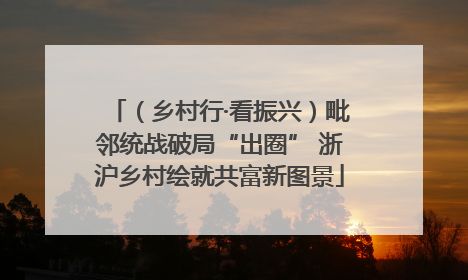 （乡村行·看振兴）毗邻统战破局“出圈” 浙沪乡村绘就共富新图景